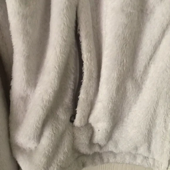 The north face Sherpa white zip up drawstring jacket - Picture 3 of 10
